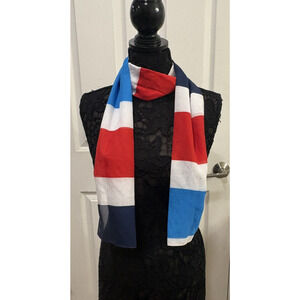 Red/White/Blue/Dark Blue Sheer Women's Scarf 59”x10” Sheer Patriotic Scarf